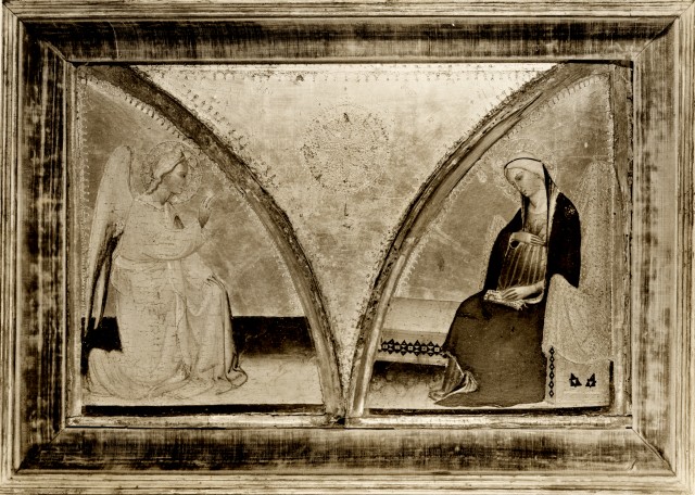 Anonimo — Maestro di San Jacopo a Mucciana - sec. XIV - Angelo annunciante; Maria Vergine annunciata — insieme